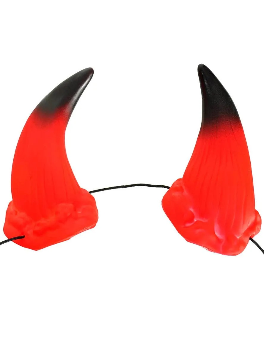10cm Red and Black Devil Horns on Elastic
