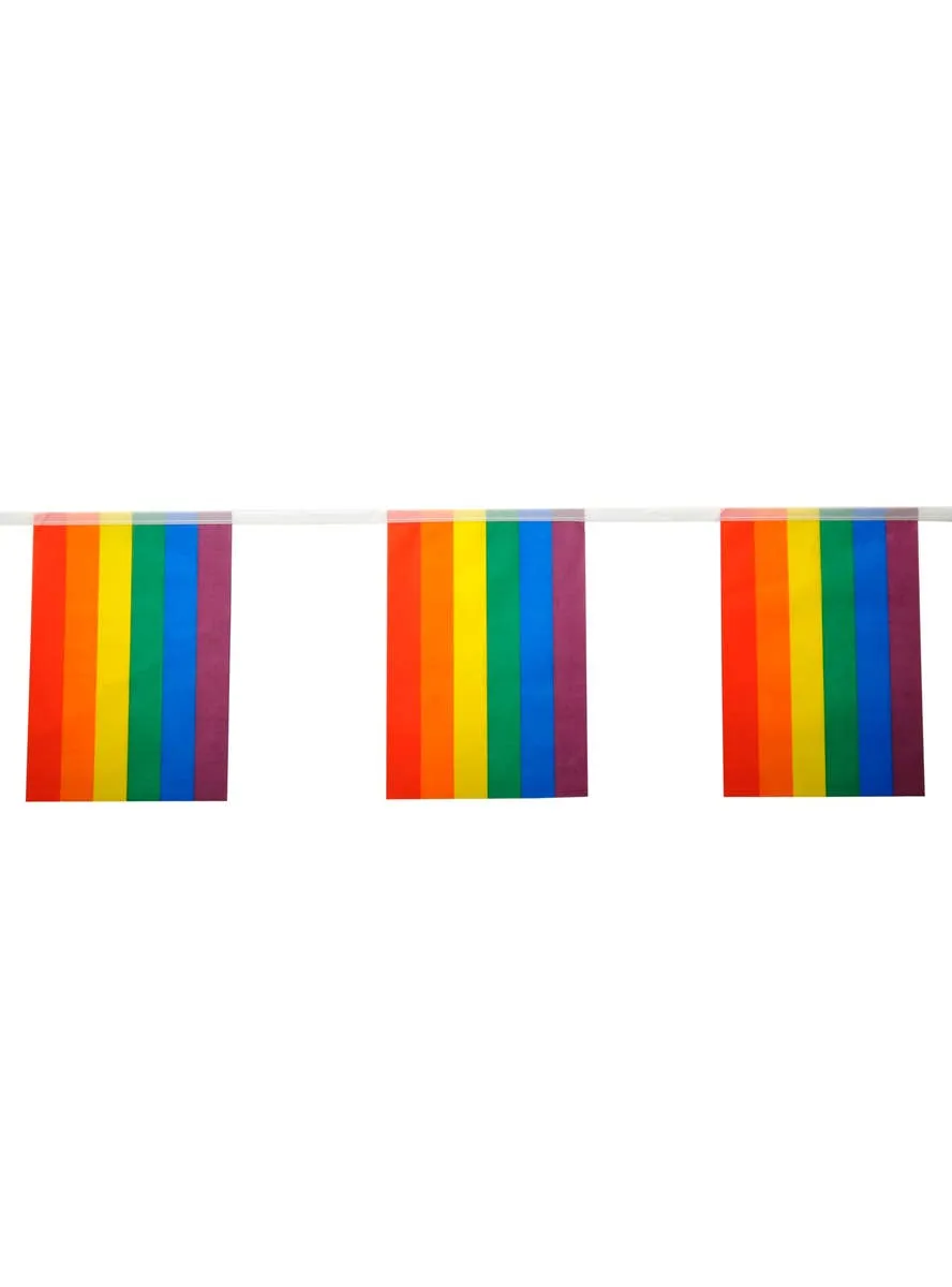 12 Rainbow Flags Mardi Gras Party Bunting