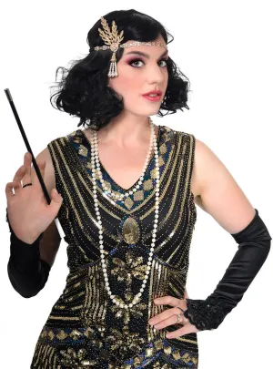 1920s 4 Piece Gold Rhinestone Gatsby Flapper Accessory Set