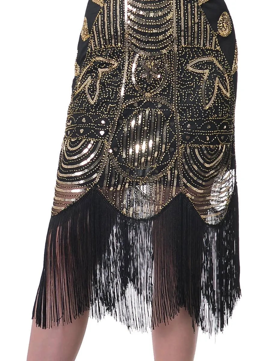 1920s Black and Gold Womens Great Gatsby Costume