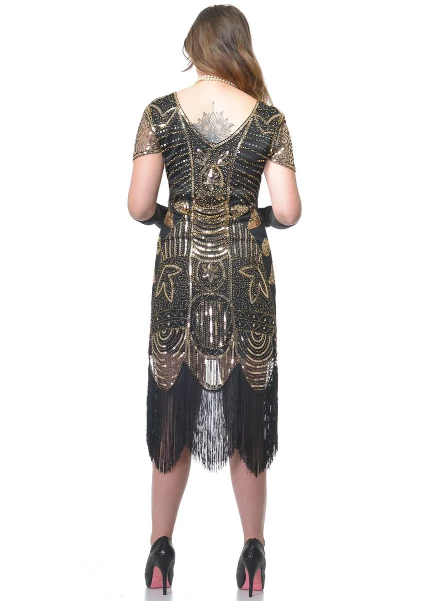 1920s Black and Gold Womens Great Gatsby Costume