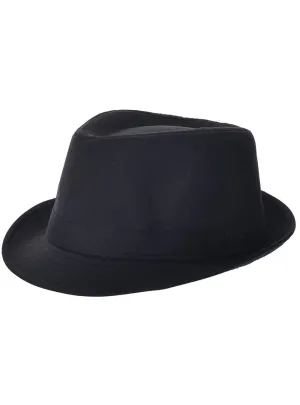 1920s Black Canvas Gangster Fedora Costume Hat