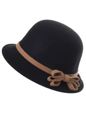 1920s Black Cloche Womens Costume Hat