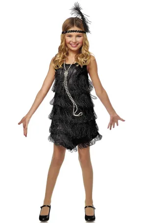 1920s Black Flapper Girls Costume