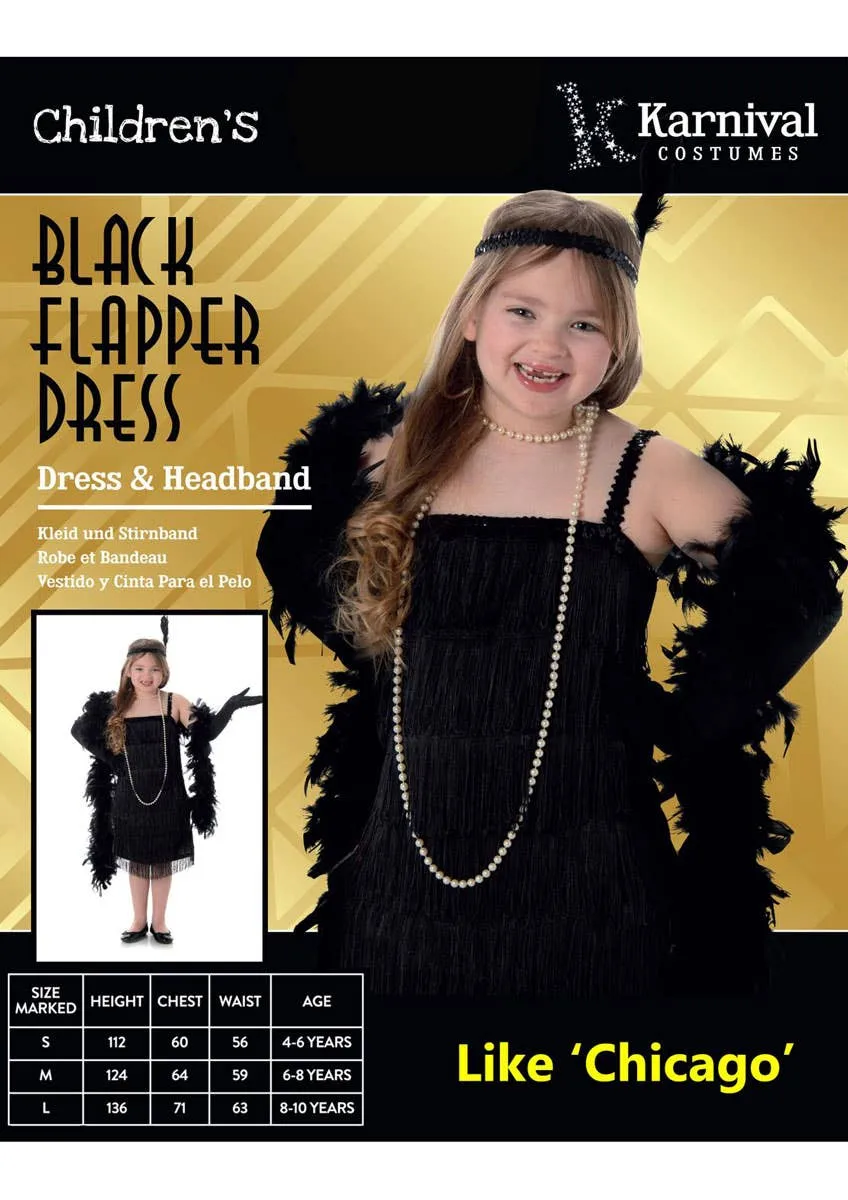 1920s Black Flapper Girls Gatsby Costume