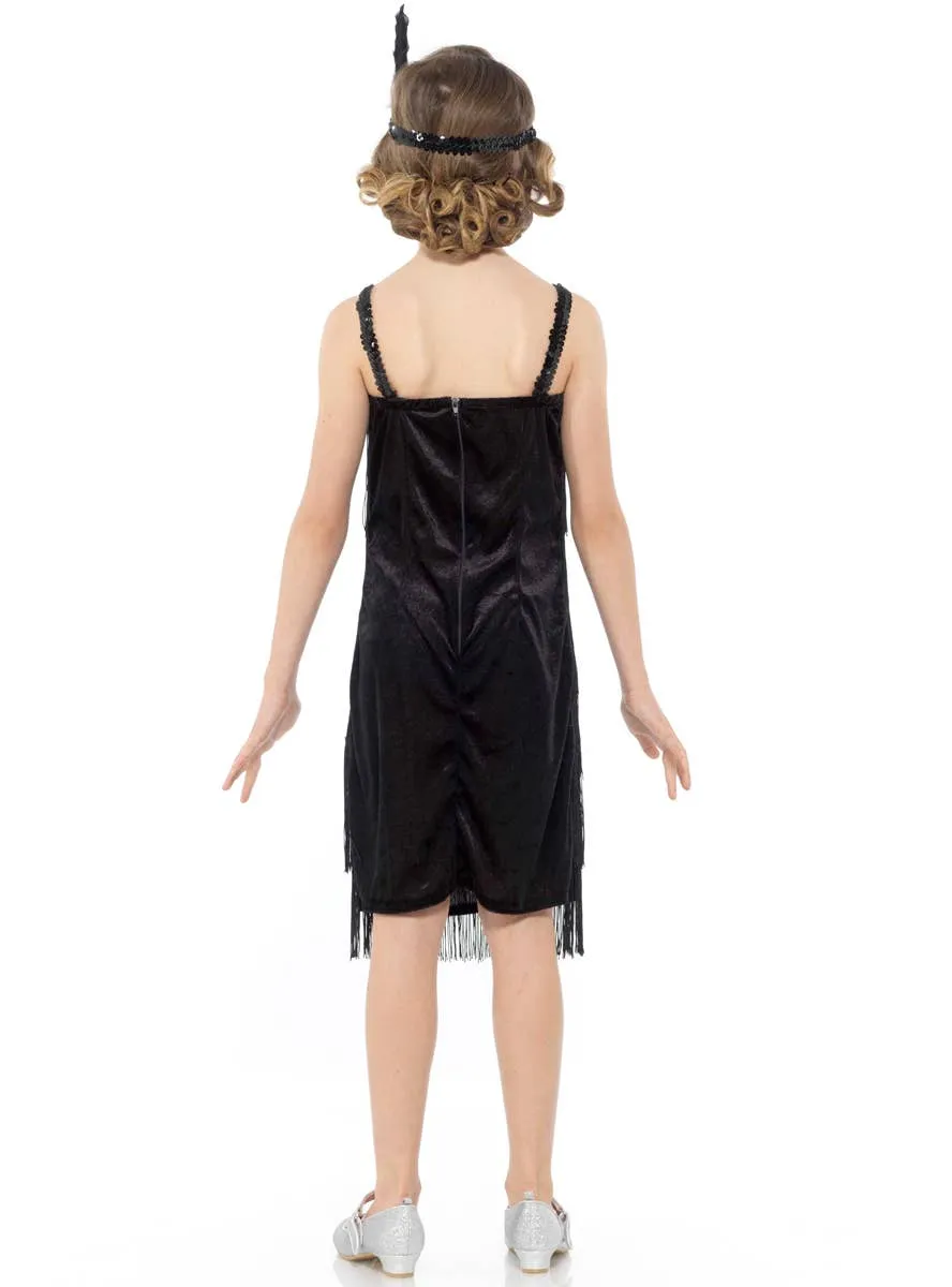 1920s Black Fringed Flapper Girls Dress Up Costume