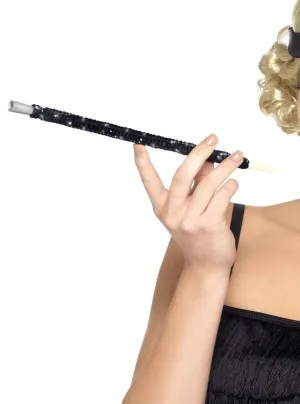 1920s Black Sequined Costume Cigarette Holder