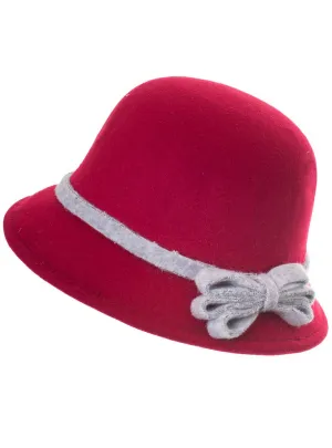 1920s Burgundy Cloche Womens Costume Hat