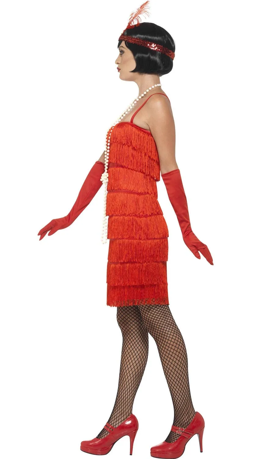 1920s Dazzling Short Red Womens Flapper Costume