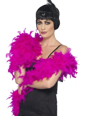 1920s Deluxe Fluffy Fuchsia Feather Boa