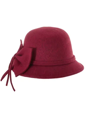 1920s Deluxe Womens Burgundy Cloche Hat