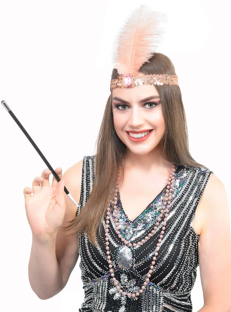 1920s Flapper Rose Gold 3 Piece Accessory Set