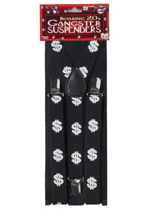1920s Gangster Dollar Sign Costume Suspenders
