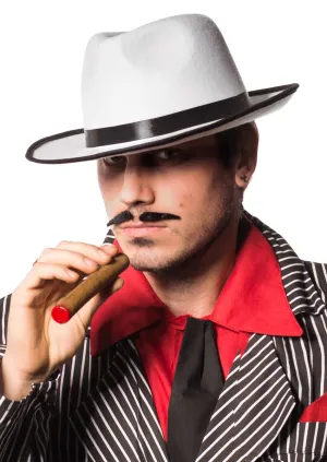 1920s Gangster White Fedora Costume Hat