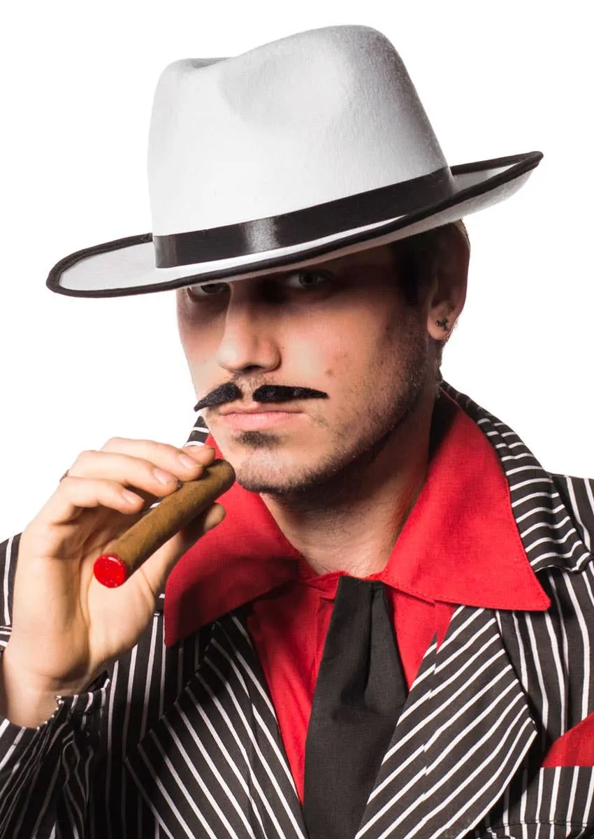 1920s Gangster White Fedora Costume Hat