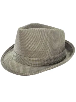 1920s Khaki Gangster Fedora Costume Hat