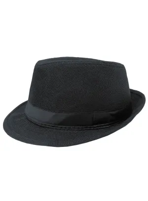 1920s Mens Classic Black Fedora Costume Hat
