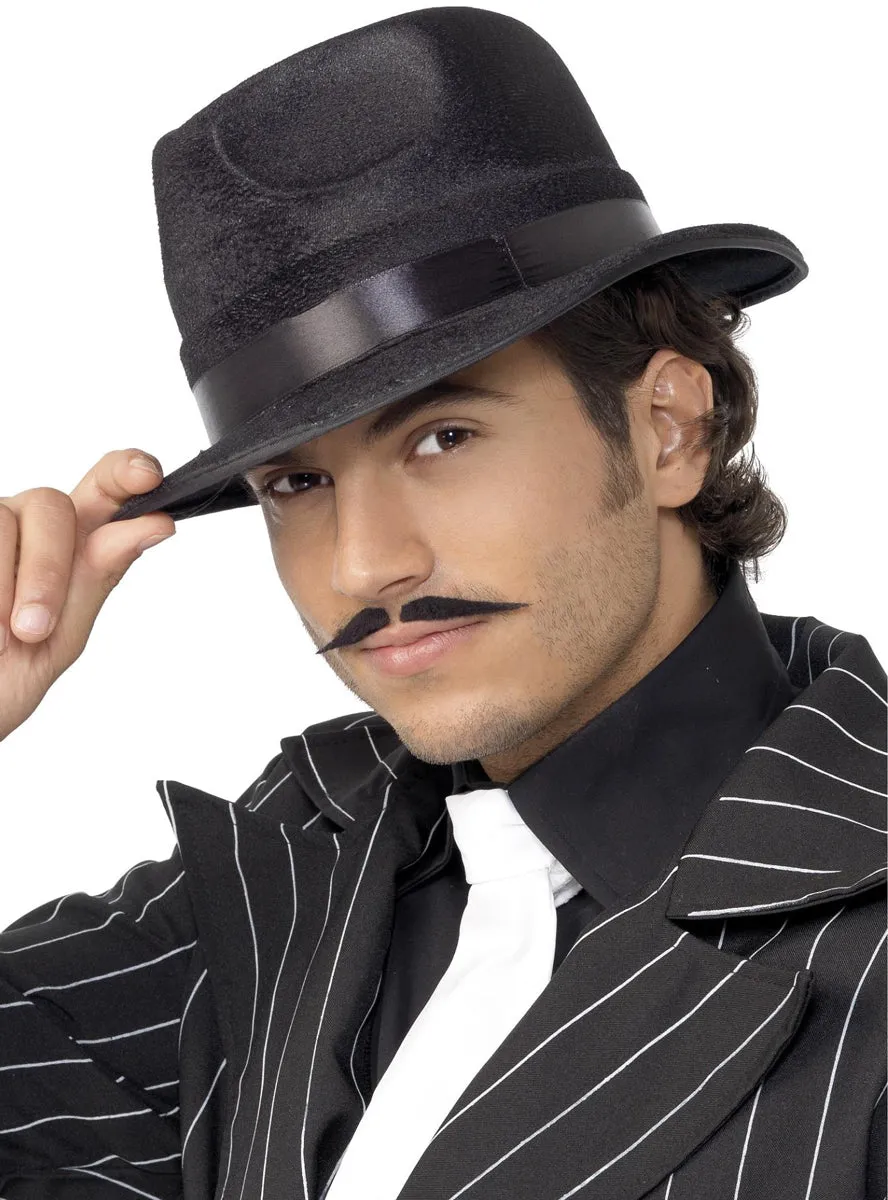 1920s Mens Classic Black Fedora Hat