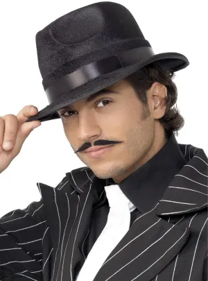 1920s Mens Classic Black Fedora Hat