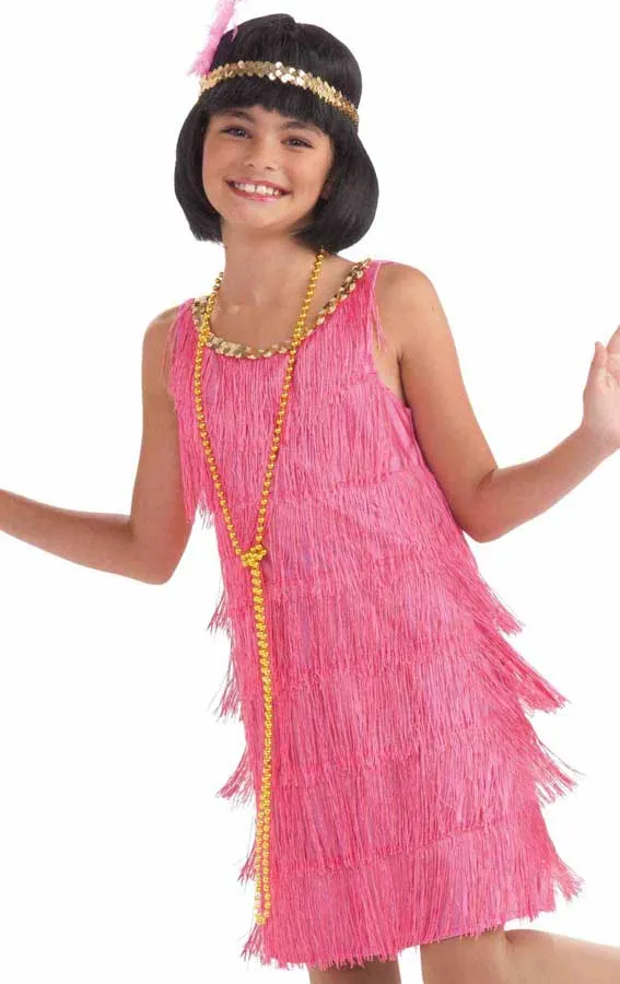 1920s Pink Flapper Girls Costume
