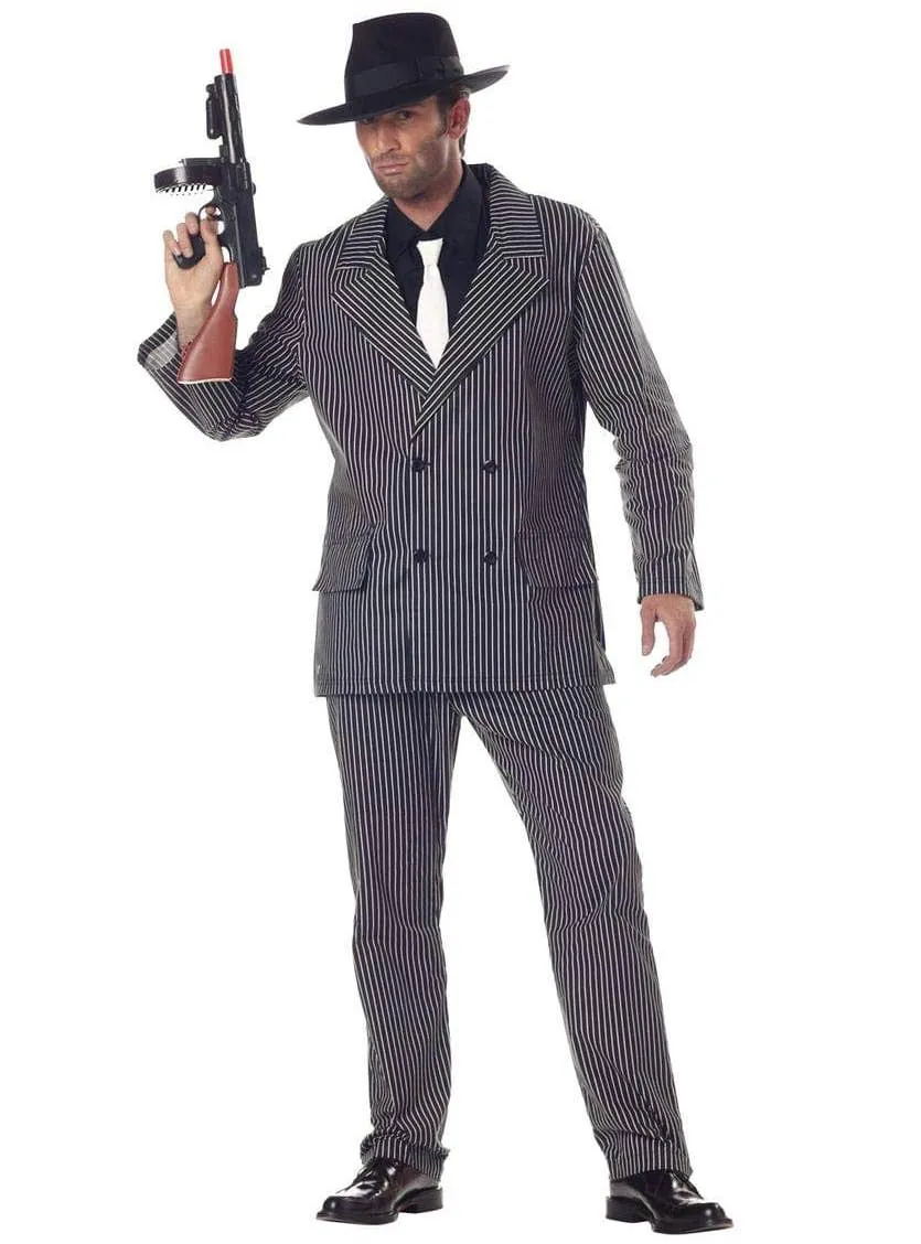1920s Pinstripe Gangster Mens Dress Up Costume