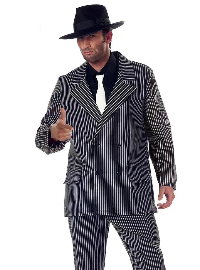 1920s Pinstripe Gangster Mens Dress Up Costume