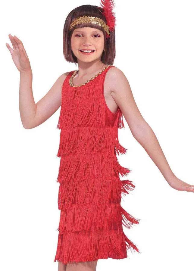 1920s Red Flapper Girls Costume