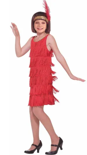 1920s Red Flapper Girls Costume