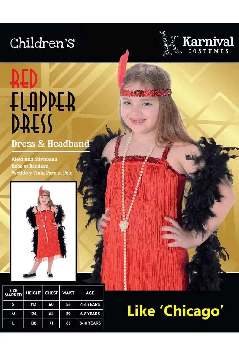 1920s Red Flapper Girls Gatsby Costume