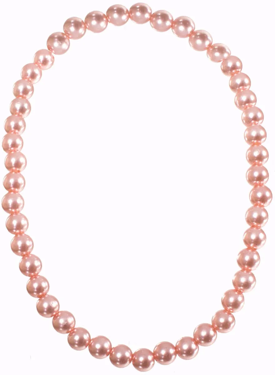 1920s Rose Gold Faux Pearl Costume Necklace