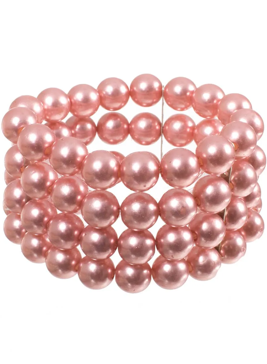 1920s Rose Gold Faux Pearl Flapper Costume Bracelet