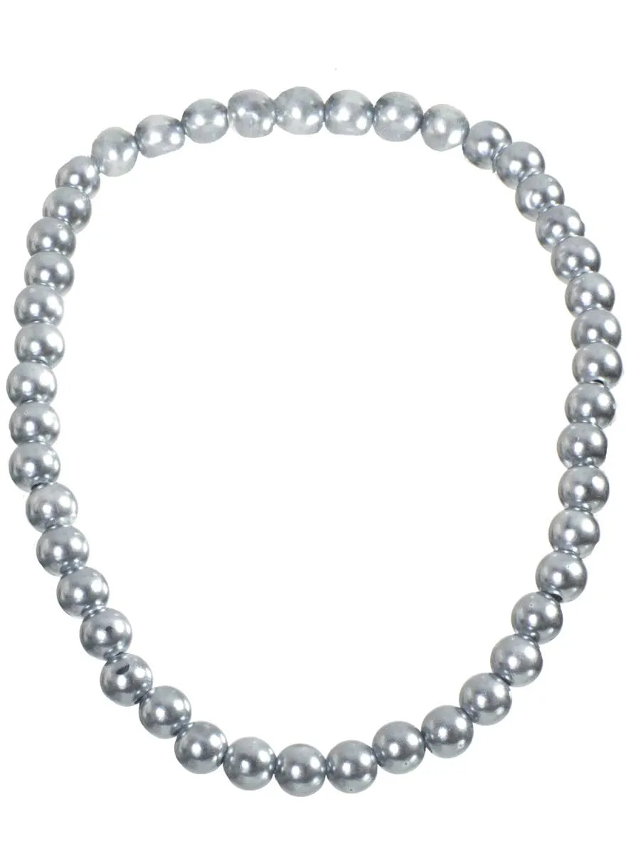1920s Silver Faux Pearl Costume Necklace