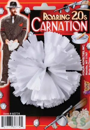 1920s White Carnation Gangster Costume Accessory