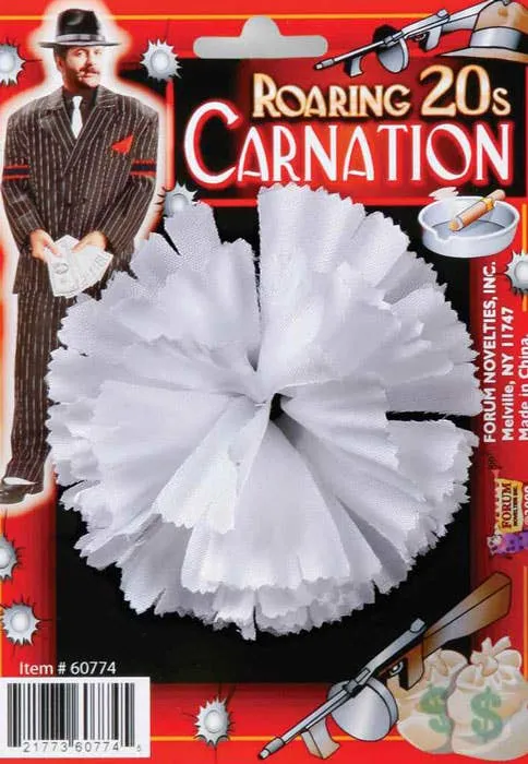 1920s White Carnation Gangster Costume Accessory