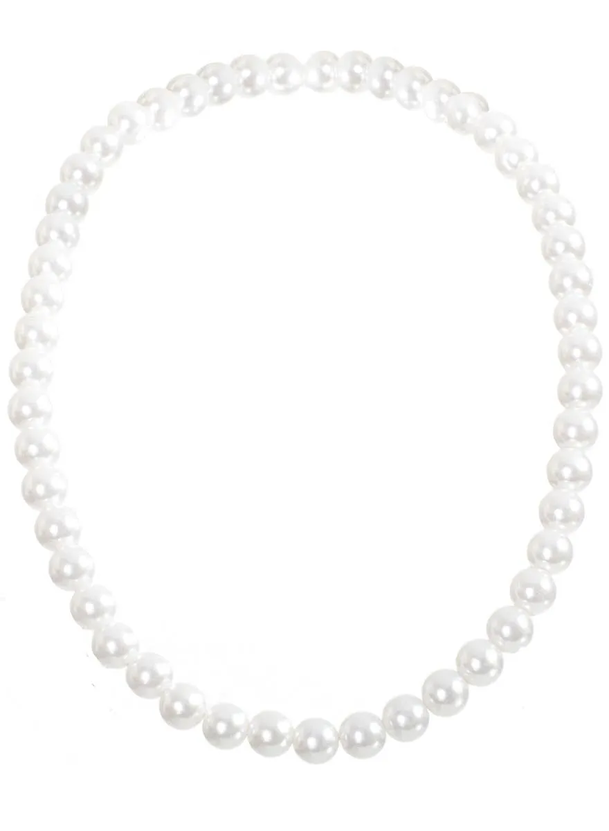 1920s White Faux Pearl Costume Necklace