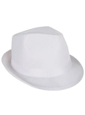 1920s White Gangster Fedora Costume Hat