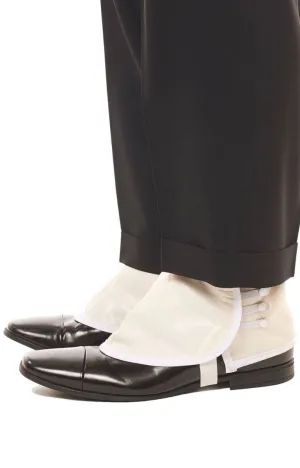 1920s White Vinyl Shoe Spats Costume Accessory