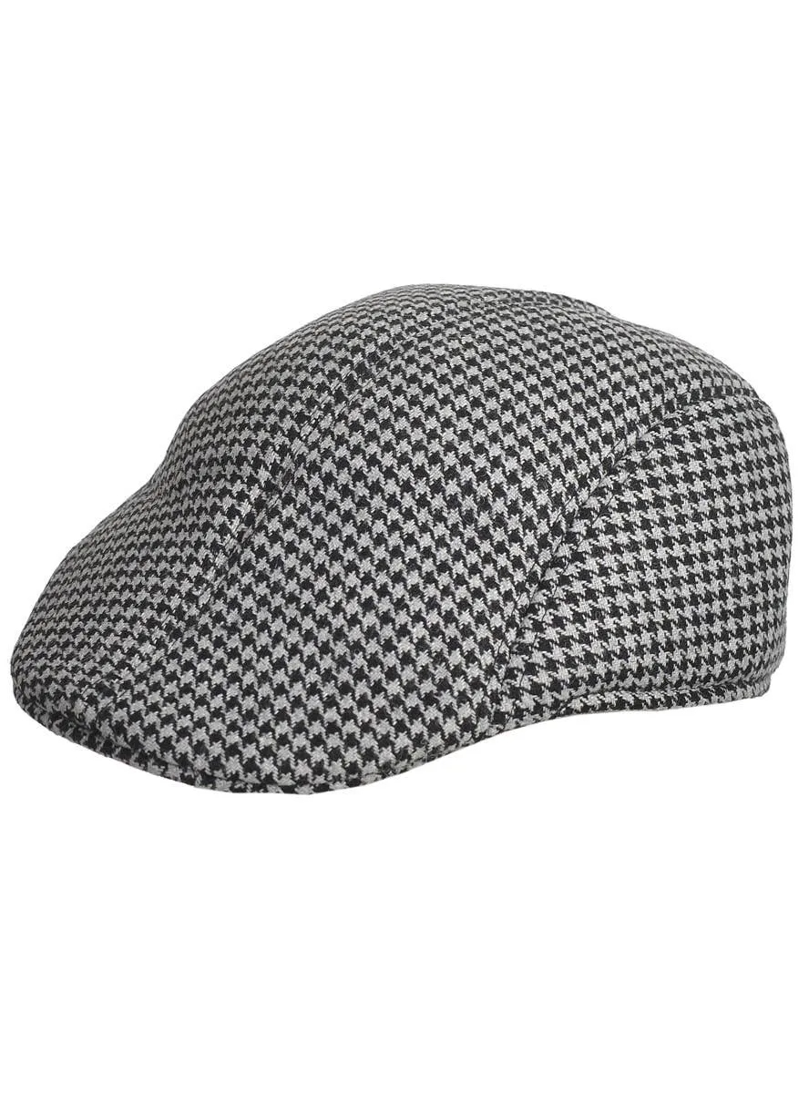 1940s Mens Black and White Irish Tweed Costume Hat