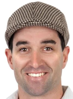 1940s Mens Brown Tweed Flat Cap Hat