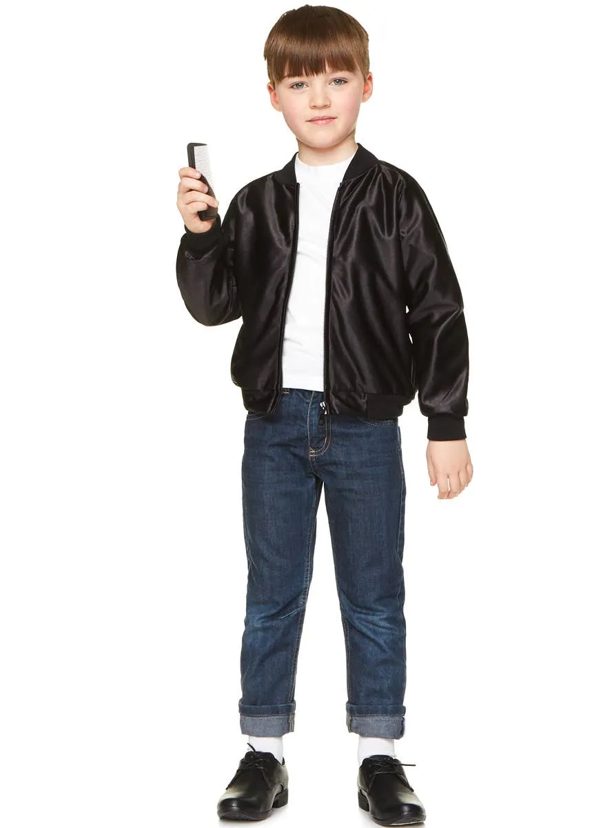 1950s Boys Black Thunderbirds Greaser Costume Jacket