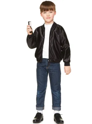 1950s Boys Black Thunderbirds Greaser Costume Jacket