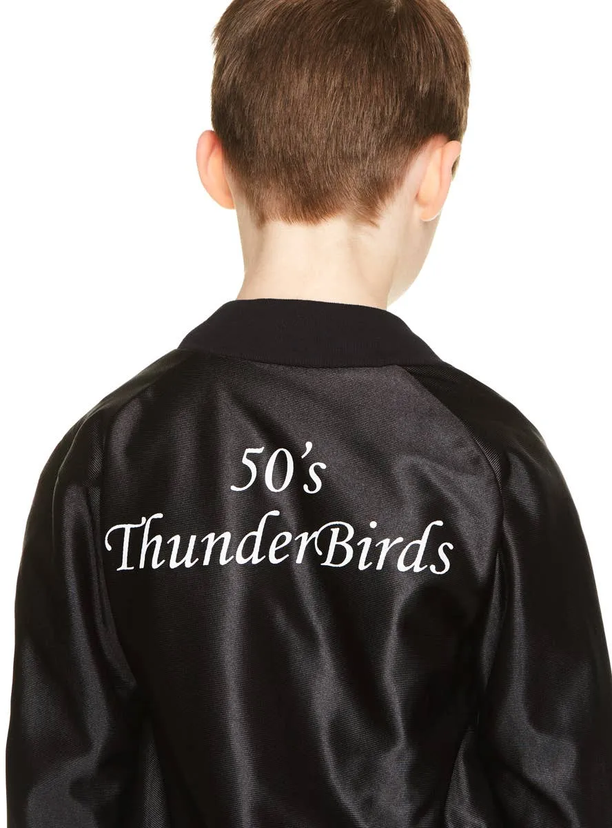 1950s Boys Black Thunderbirds Greaser Costume Jacket