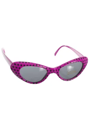 1950s Dark Pink Polka Dot Sunglasses