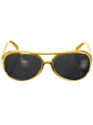 1950s Gold Frame Elvis Presley Style Costume Glasses