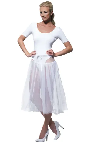 1950s Long White Tulle Costume Petticoat
