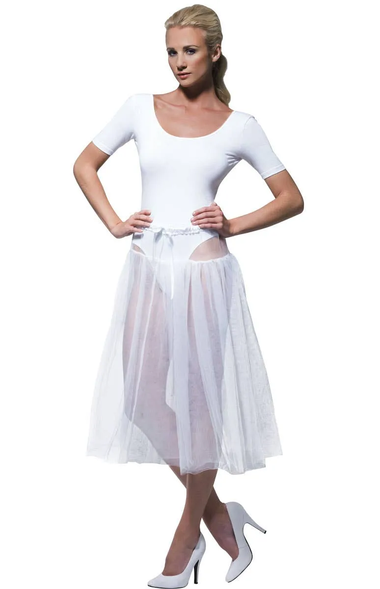 1950s Long White Tulle Costume Petticoat