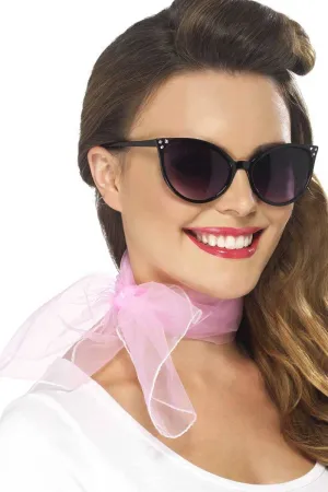 1950s Pink Tie On Neck Scarf Costume Accessory