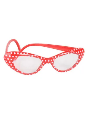 1950s Polka Dot Red Costume Glasses