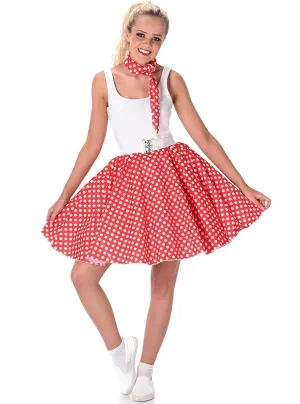 1950s Red and White Polka Dot Plus Size Womens Skirt