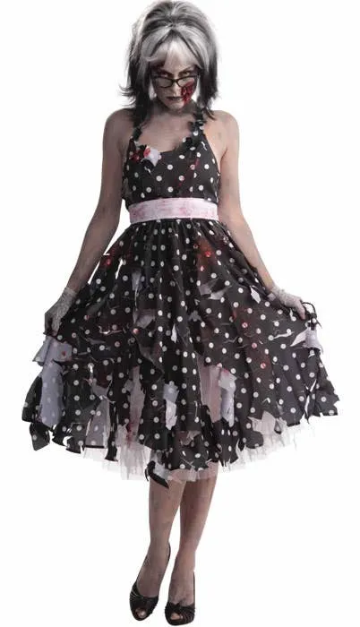 1950s Rockabilly Womens Zombie Housewife Halloween Costume